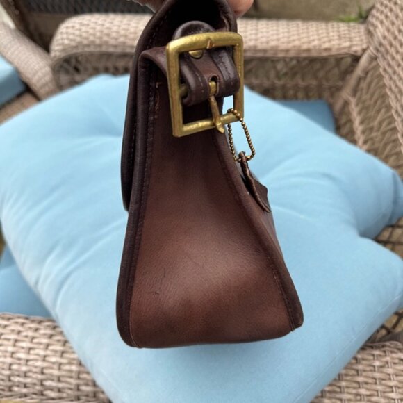 Auth Vintage 8920 Pre-Creed Coach Mocha Brown Large Courier Pouch Shoulder Bag - Picture 7 of 16